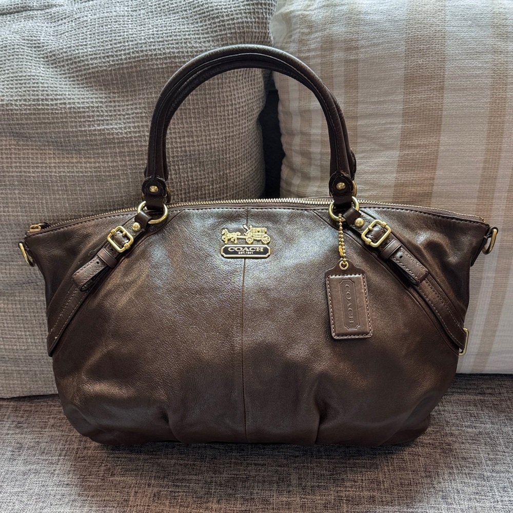 Coach Dark Brown Leather Shoulder /Hand Bag